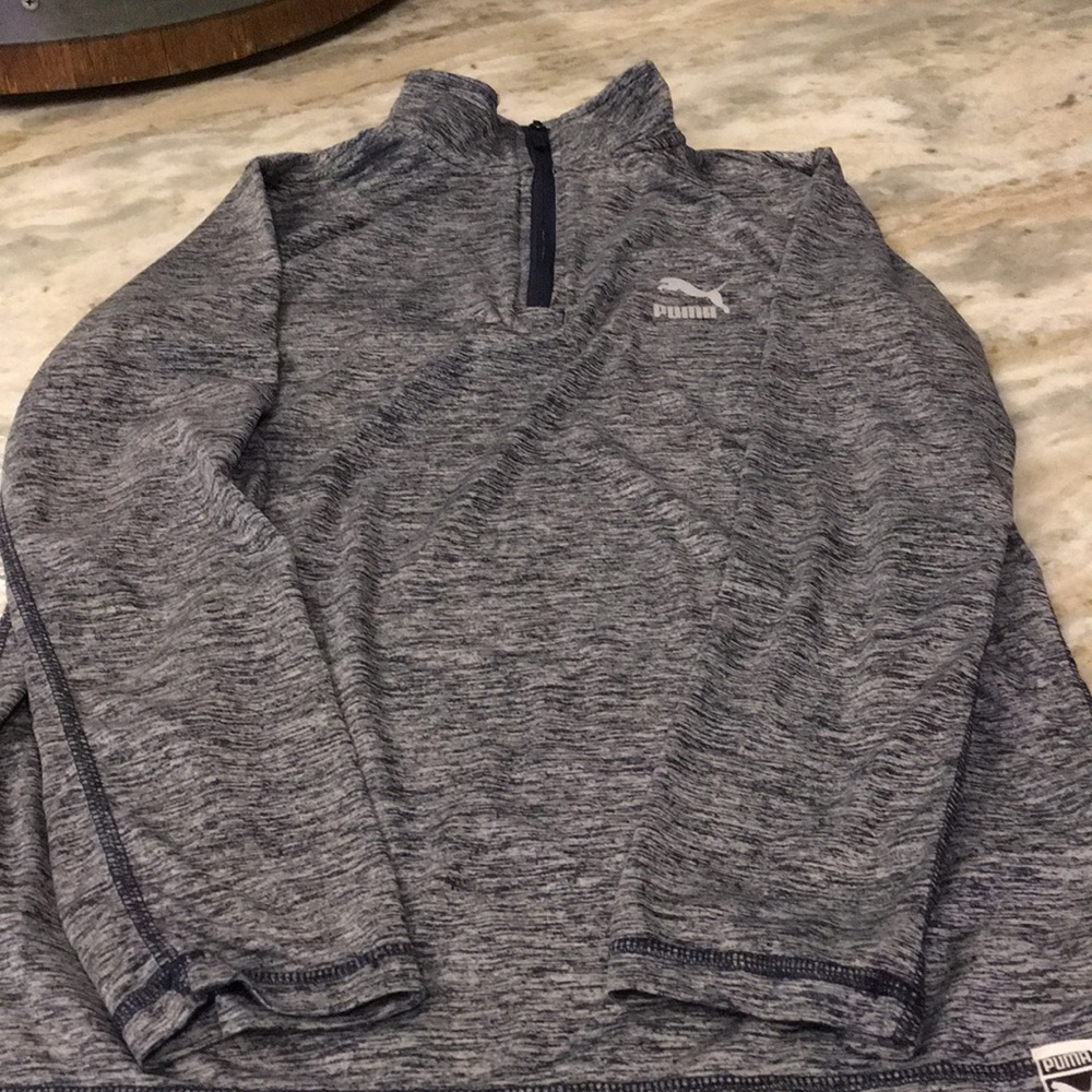 🔥 3 for $23 Boys Puma quick dry long sleeve 1/4 zip. Blue